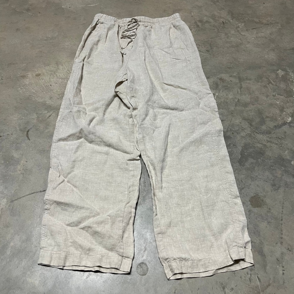 Banana Republic 100% Linen Easy Elastic Waist Pants Natural Beige XS 856785-03